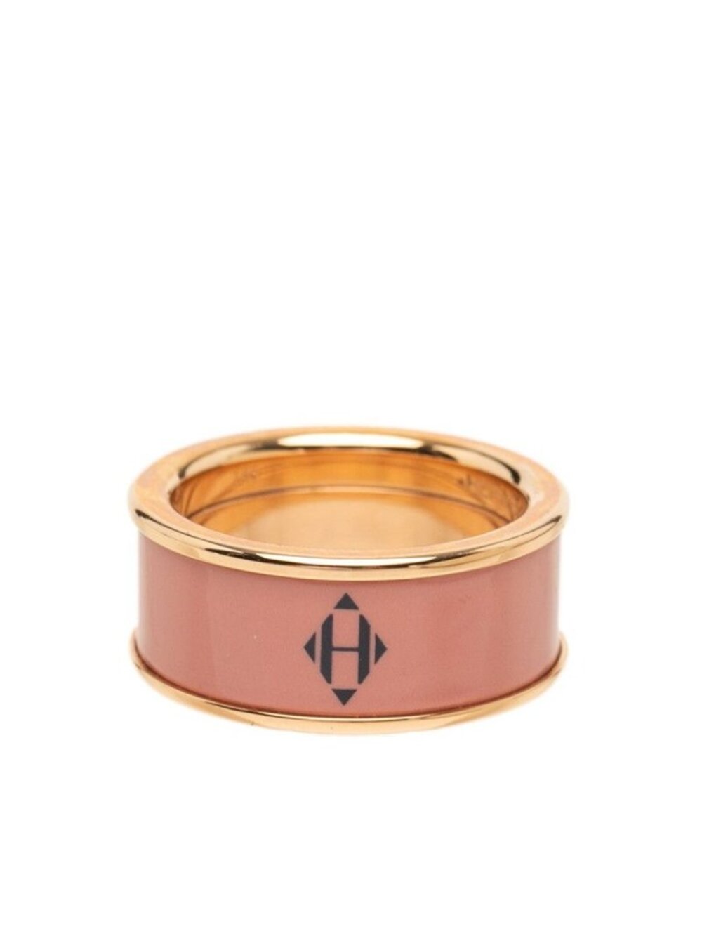 Hermes Uni PM Ring 55 Pink Gold Enamel Plated